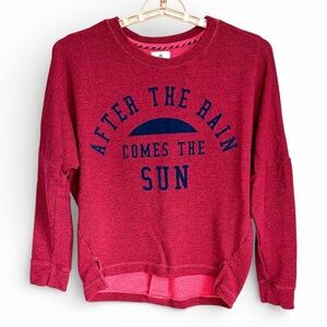 Anthropologie Sundry Sweatshirt Sz 0 Sm Stretch Comes The Sun Cozy Sporty  EUC